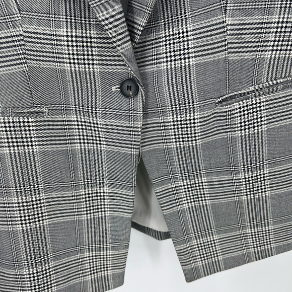 H&M Gray and White plaid blazer/Jacket 12 - Picture 5 of 11